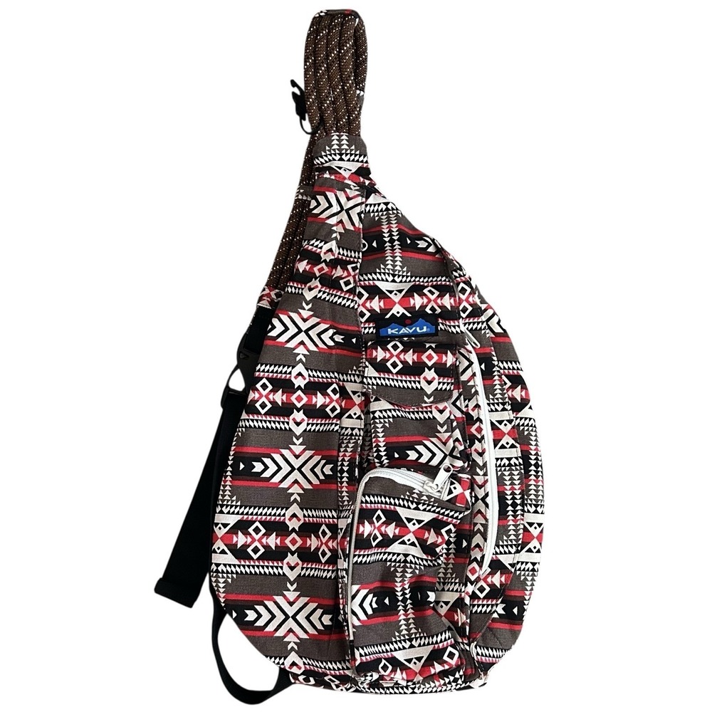 Kavu Rope Sling Bag Southwest Aztec Geometric Pockets Travel Backpack